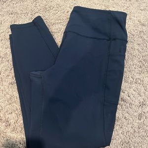 Gottex Athletic size large navy blue high waisted leggings full length